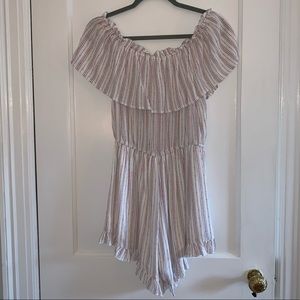 AQUA red, white, and blue ruffle romper